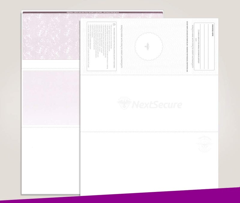 NextDayLabels - Blank Check Stock for Laser/Ink-Jet, 8-1/2 x 11" 24# lb, 500 Sheets Per Pack (Burgundy Top) - Image 2